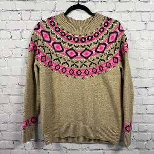 LOFT Crewneck Fair Isle Sweater Size Small